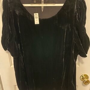 Elegant Black Velvet Women's Top